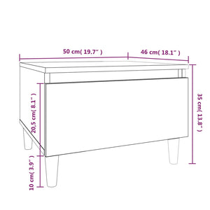 vidaXL Side Table Smoked Oak 50x46x35 cm Engineered Wood