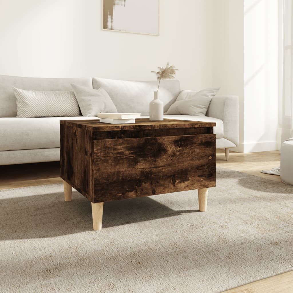 vidaXL Side Table Smoked Oak 50x46x35 cm Engineered Wood