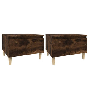 vidaXL Side Tables 2 pcs Smoked Oak 50x46x35 cm Engineered Wood