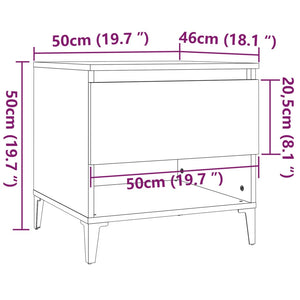 vidaXL Side Table Grey Sonoma 50x46x50 cm Engineered Wood