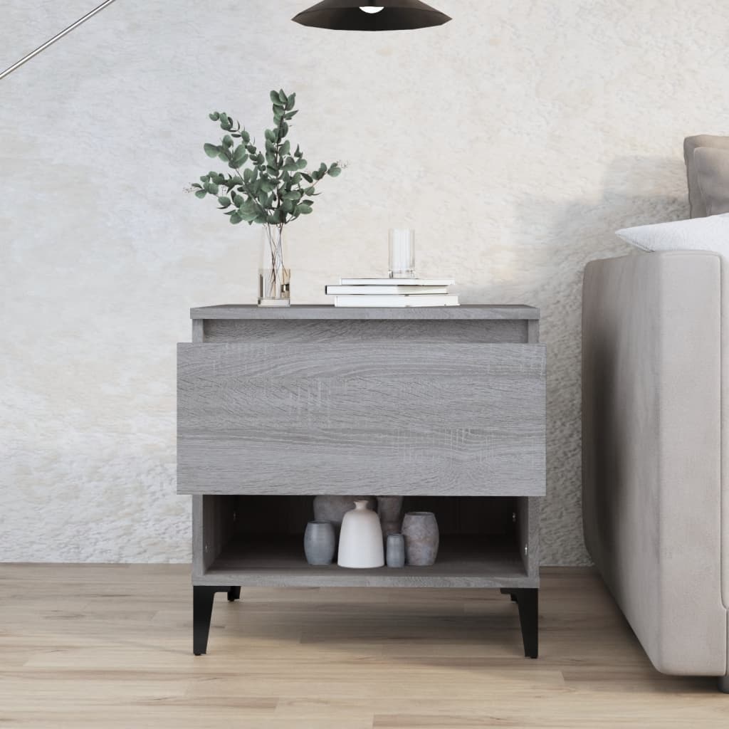 vidaXL Side Table Grey Sonoma 50x46x50 cm Engineered Wood