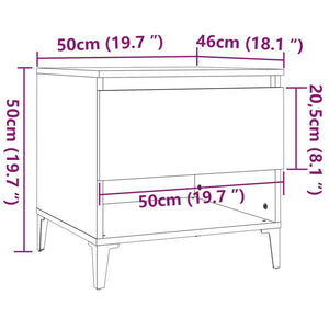 vidaXL Side Table Brown Oak 50x46x50 cm Engineered Wood