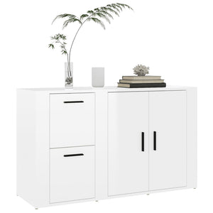 vidaXL Sideboard High Gloss White 100x33x59.5 cm Engineered Wood