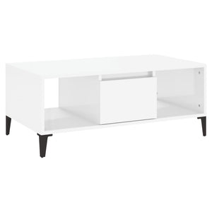 vidaXL Coffee Table High Gloss White 90x50x36.5 cm Engineered Wood