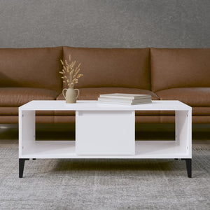 vidaXL Coffee Table High Gloss White 90x50x36.5 cm Engineered Wood