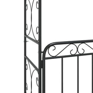 vidaXL Garden Arch with Gate Black 108x45x235 cm Steel