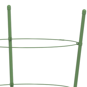 vidaXL Garden Plant Supports with 3 Rings 5 pcs Green 60 cm Steel