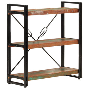 vidaXL 3-Tier Bookcase 77x30x80 cm Solid Wood Reclaimed and Iron