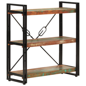 vidaXL 3-Tier Bookcase 77x30x80 cm Solid Wood Reclaimed and Iron