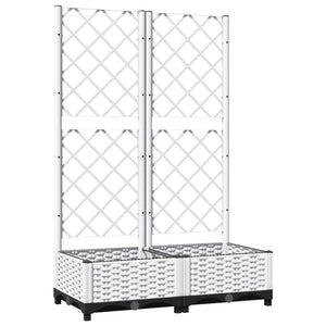 vidaXL Garden Planter with Trellis White 80x40x121.5 cm PP