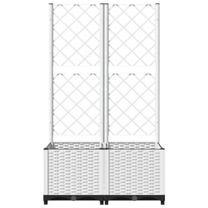 vidaXL Garden Planter with Trellis White 80x40x136 cm PP