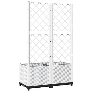 vidaXL Garden Planter with Trellis White 80x40x136 cm PP