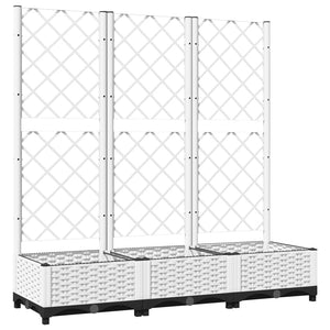 vidaXL Garden Planter with Trellis White 120x40x121.5 cm PP