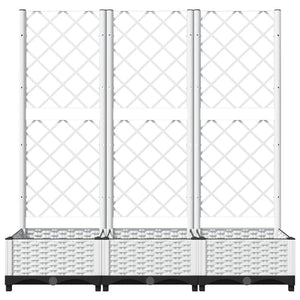 vidaXL Garden Planter with Trellis White 120x40x121.5 cm PP