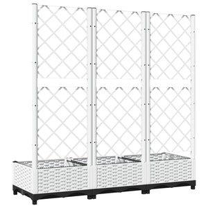 vidaXL Garden Planter with Trellis White 120x40x121.5 cm PP