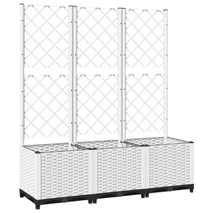 vidaXL Garden Planter with Trellis White 120x40x136 cm PP