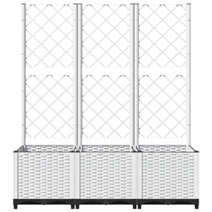 vidaXL Garden Planter with Trellis White 120x40x136 cm PP