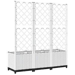 vidaXL Garden Planter with Trellis White 120x40x136 cm PP