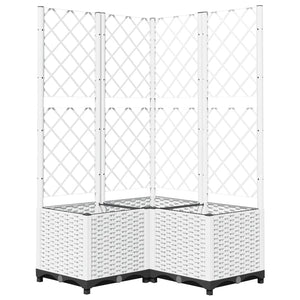 vidaXL Garden Planter with Trellis White 80x80x136 cm PP