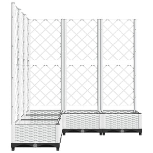 vidaXL Garden Planter with Trellis White 120x120x121.5 cm PP