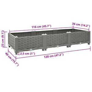 vidaXL Raised Bed 120x40x23 cm Polypropylene