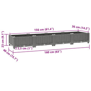 vidaXL Raised Bed 160x40x23 cm Polypropylene