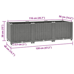 vidaXL Raised Bed 120x40x38 cm Polypropylene