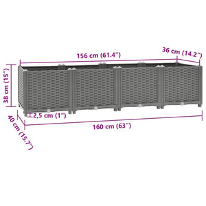 vidaXL Raised Bed 160x40x38 cm Polypropylene