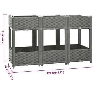 vidaXL Raised Bed 120x40x71 cm Polypropylene