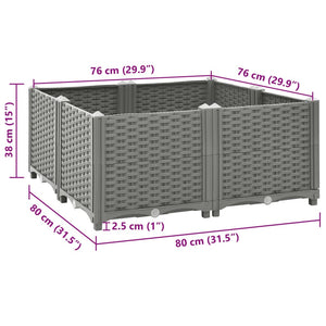 vidaXL Raised Bed 80x80x38 cm Polypropylene