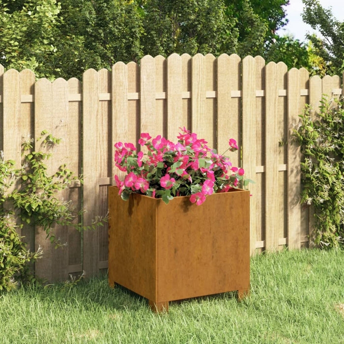 vidaXL Planter with Legs Rusty 32x30x33 cm Corten Steel