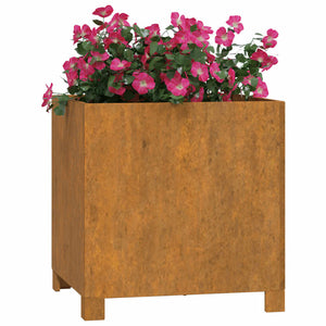 vidaXL Planters with Legs 2 pcs Rusty 42x40x43 cm Corten Steel