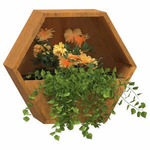 vidaXL Wall Planters 2 pcs Rusty Corten Steel 30x10x25 cm