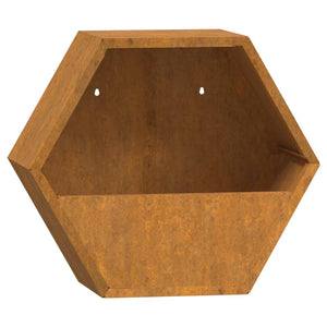 vidaXL Wall Planters 2 pcs Rusty Corten Steel 30x10x25 cm