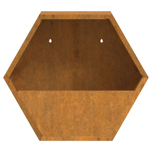 vidaXL Wall Planters 2 pcs Rusty Corten Steel 30x10x25 cm