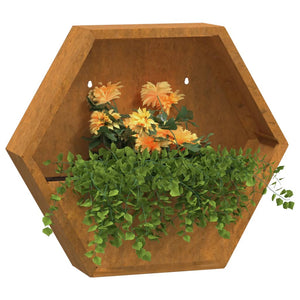 vidaXL Wall Planters 2 pcs Rusty Corten Steel 46x10x40 cm