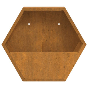 vidaXL Wall Planters 2 pcs Rusty Corten Steel 46x10x40 cm