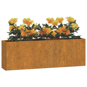 vidaXL Wall Planters 2 pcs Rusty Corten Steel 53x10x17 cm