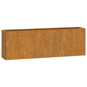 vidaXL Wall Planters 2 pcs Rusty Corten Steel 53x10x17 cm