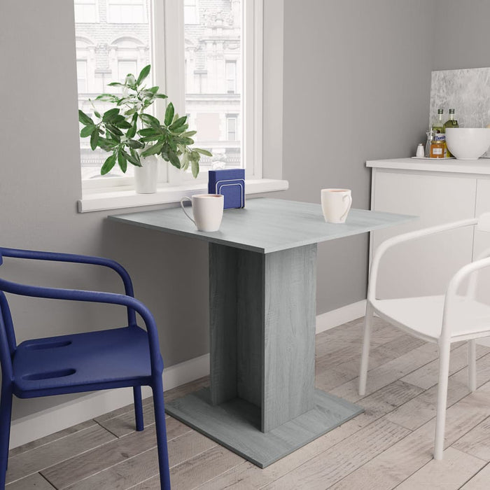 vidaXL Dining Table Grey Sonoma 80x80x75 cm Engineered Wood