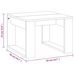 vidaXL Side Table Smoked Oak 50x50x35 cm Engineered Wood