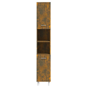 vidaXL Bathroom Cabinet Smoked Oak 30x30x179 cm Engineered Wood