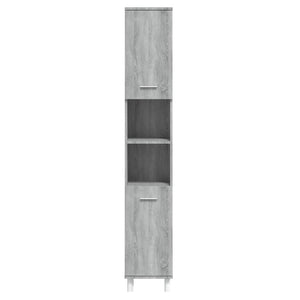 vidaXL Bathroom Cabinet Grey Sonoma 30x30x179 cm Engineered Wood