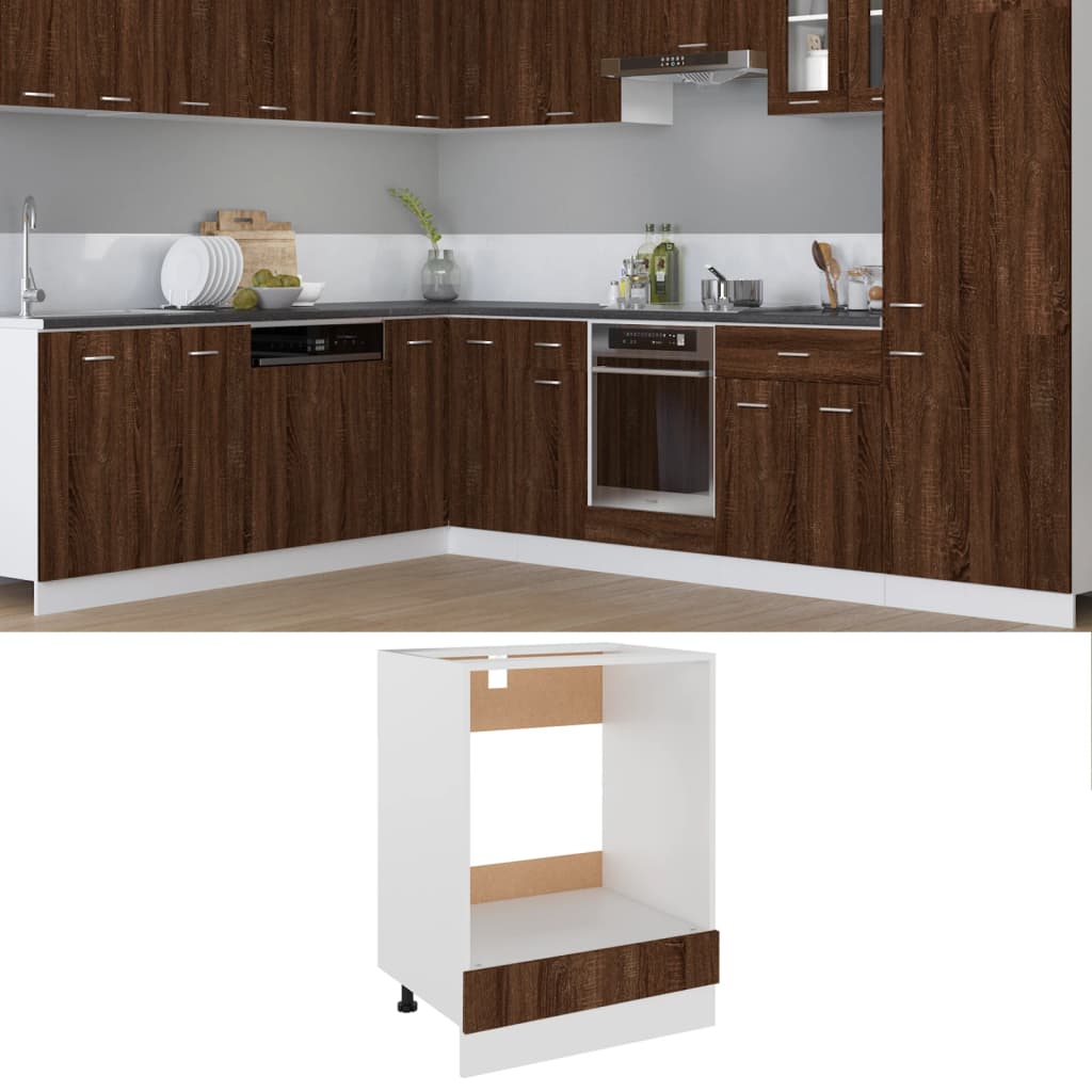 vidaXL Oven Cabinet Riga Brown Oak 60x46x81.5 cm Engineered Wood