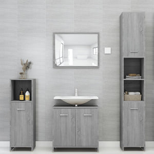 vidaXL Bathroom Cabinet Grey Sonoma 30x30x95 cm Engineered Wood