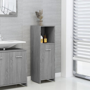 vidaXL Bathroom Cabinet Grey Sonoma 30x30x95 cm Engineered Wood