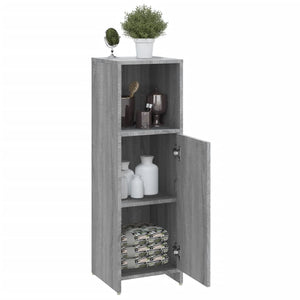 vidaXL Bathroom Cabinet Grey Sonoma 30x30x95 cm Engineered Wood