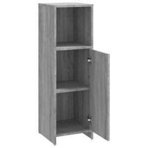 vidaXL Bathroom Cabinet Grey Sonoma 30x30x95 cm Engineered Wood