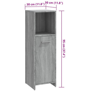 vidaXL Bathroom Cabinet Grey Sonoma 30x30x95 cm Engineered Wood