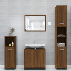 vidaXL Bathroom Cabinet Brown Oak 30x30x95 cm Engineered Wood